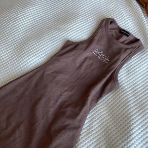 White fox brown mini dress